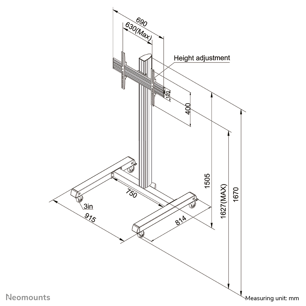 Neomounts NMPRO-M1 TV-Trolley 32-75"